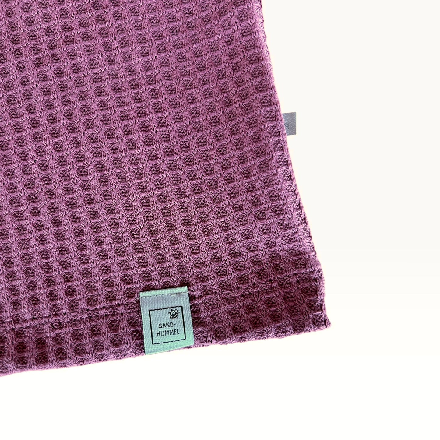 Shirt Waffelstrick kurzärmelig brombeer mit Herz