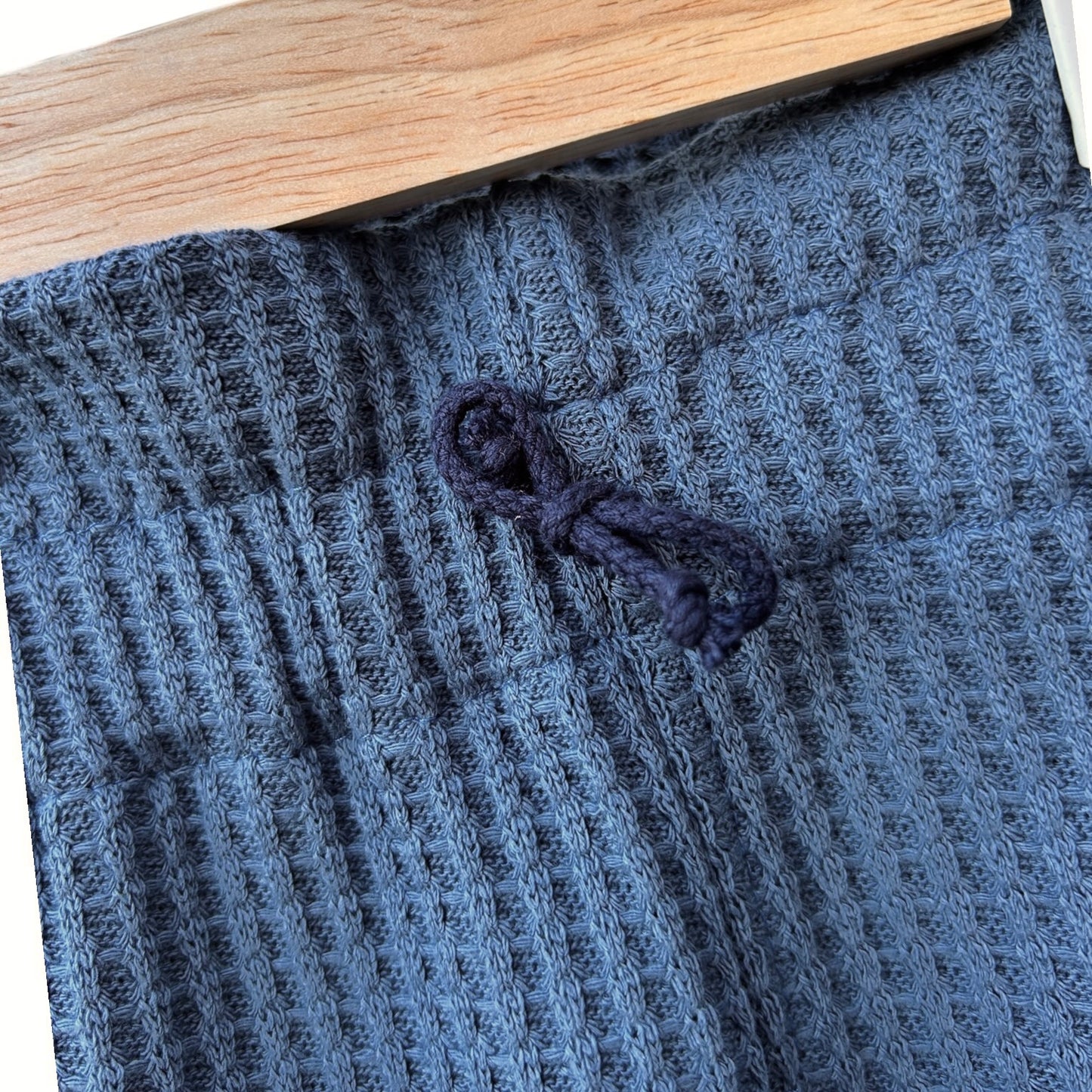 Leggins Waffelstrick jeansblau  mit Paperbag Gummibund