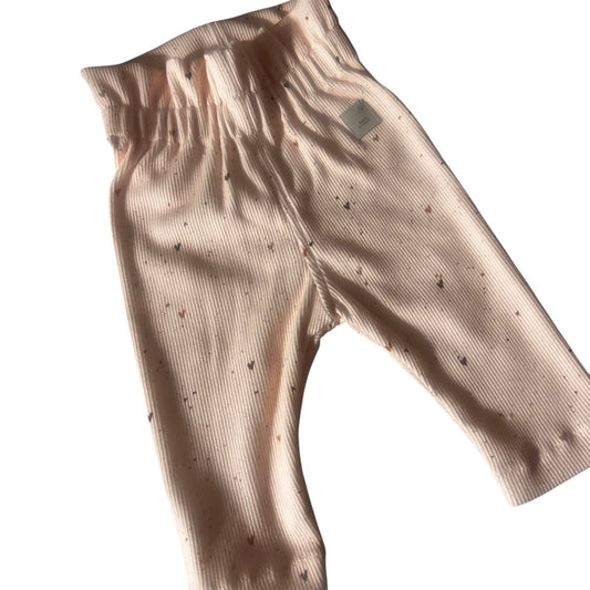 Leggins Rib Jersey Dekor Herzchen Konfetti rosa mit Paperbag Gummibund