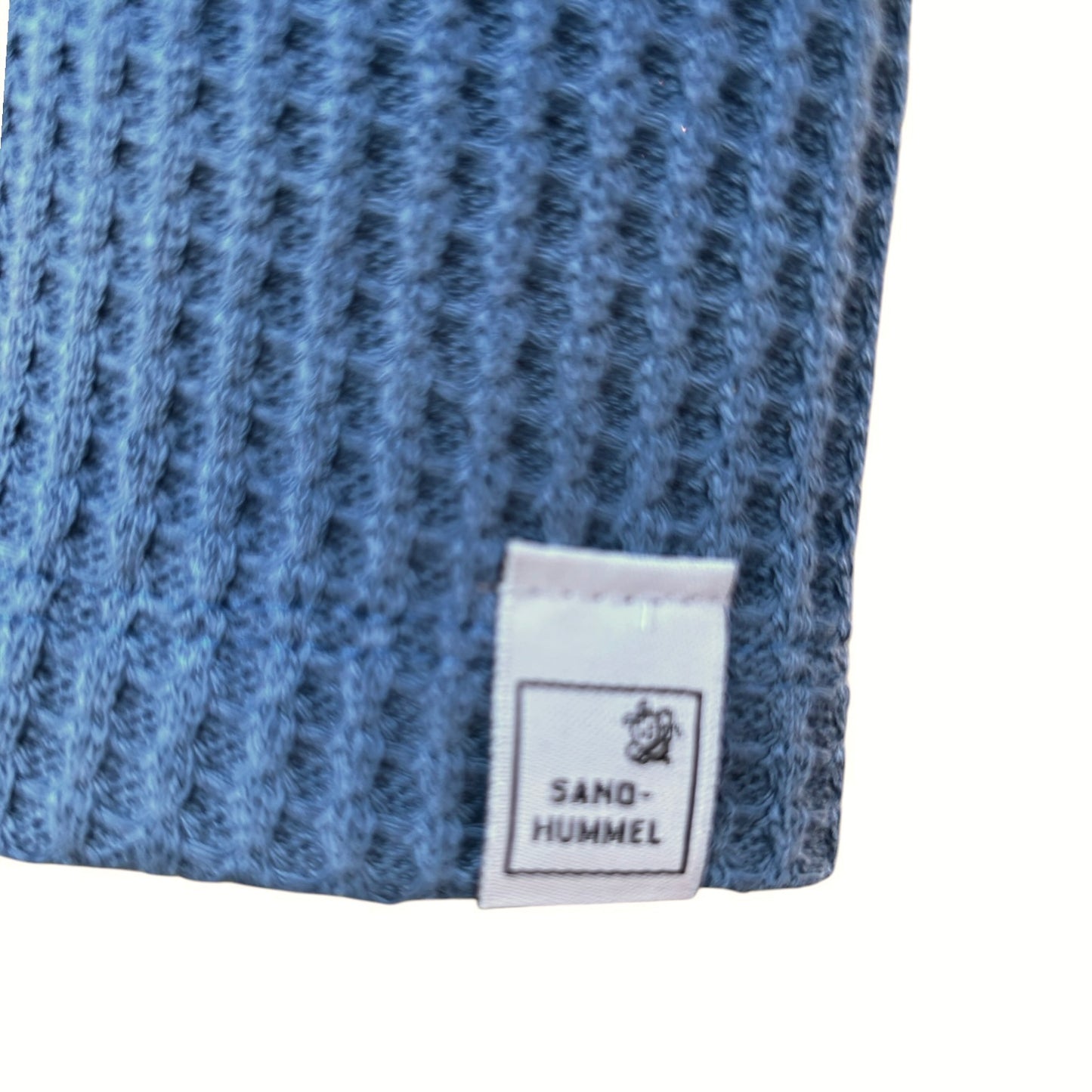 Leggins Waffelstrick jeansblau  mit Paperbag Gummibund