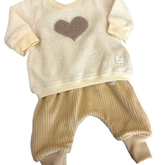 Hose lang Cord-Nicky gefüttert beige