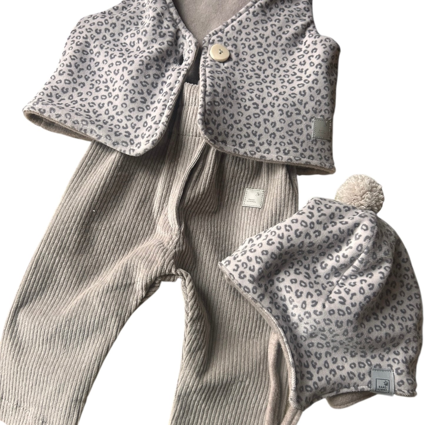 Hose lang Baumwoll-Breitcord sand