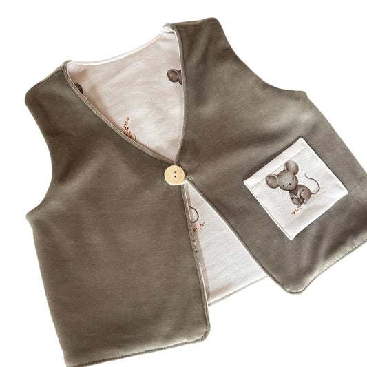 Wendeweste aus Samt mit French Terry gefüttert