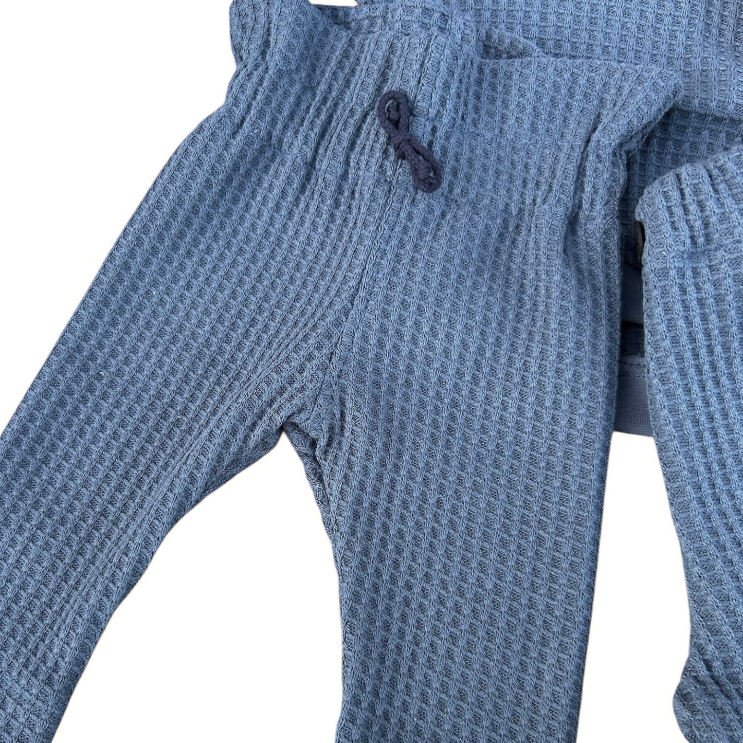 Leggins Waffelstrick jeansblau  mit Paperbag Gummibund
