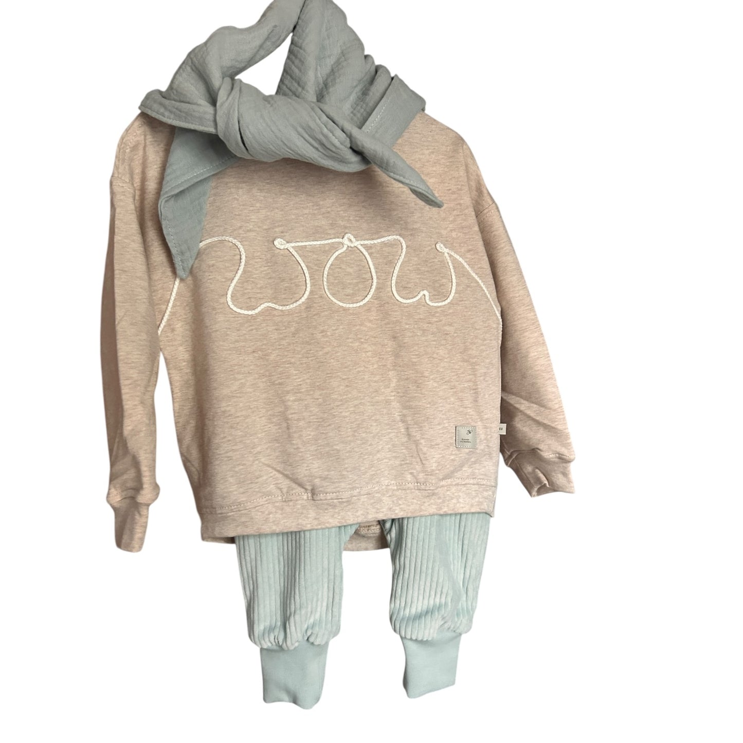 Sweat-Shirt French Terry mit  Kordelapplikation "wow"