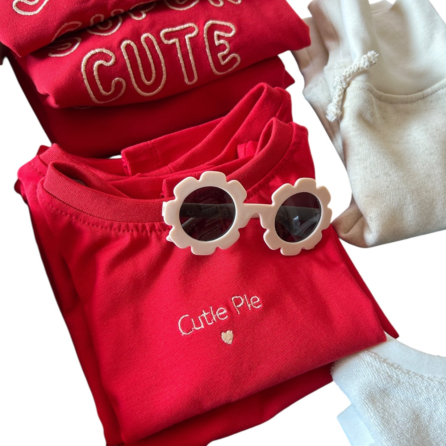 Sweat-Shirt French Terry „Super Cute“ rot