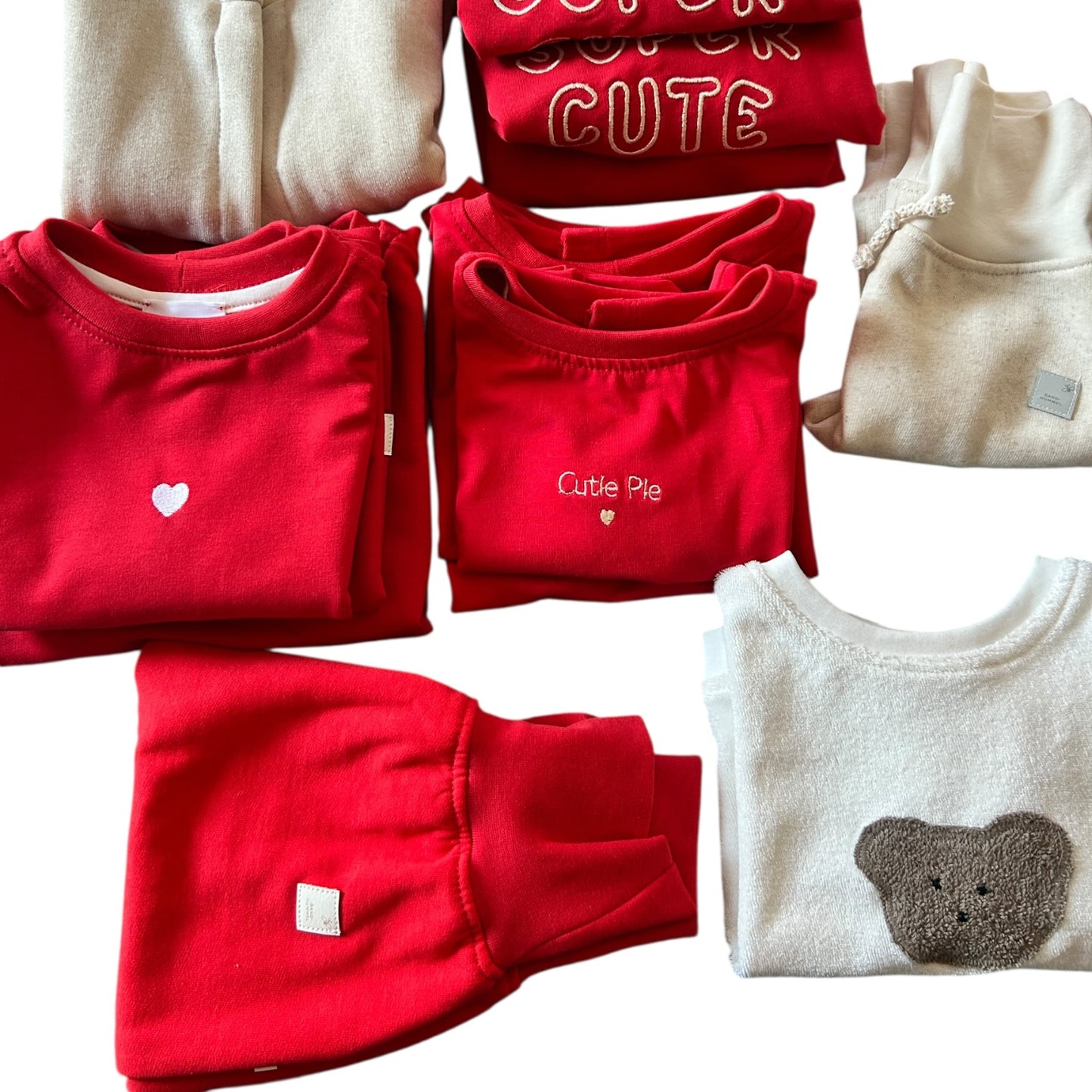 Sweat-Shirt French Terry „Super Cute“ rot