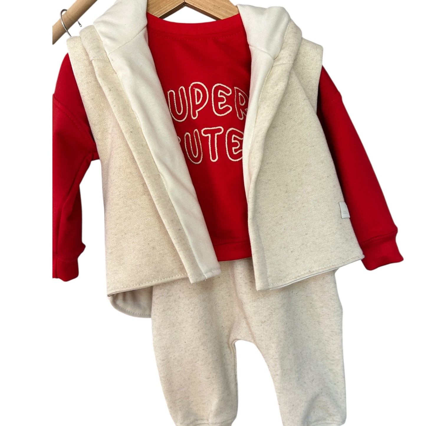 Sweat-Shirt French Terry „Super Cute“ rot