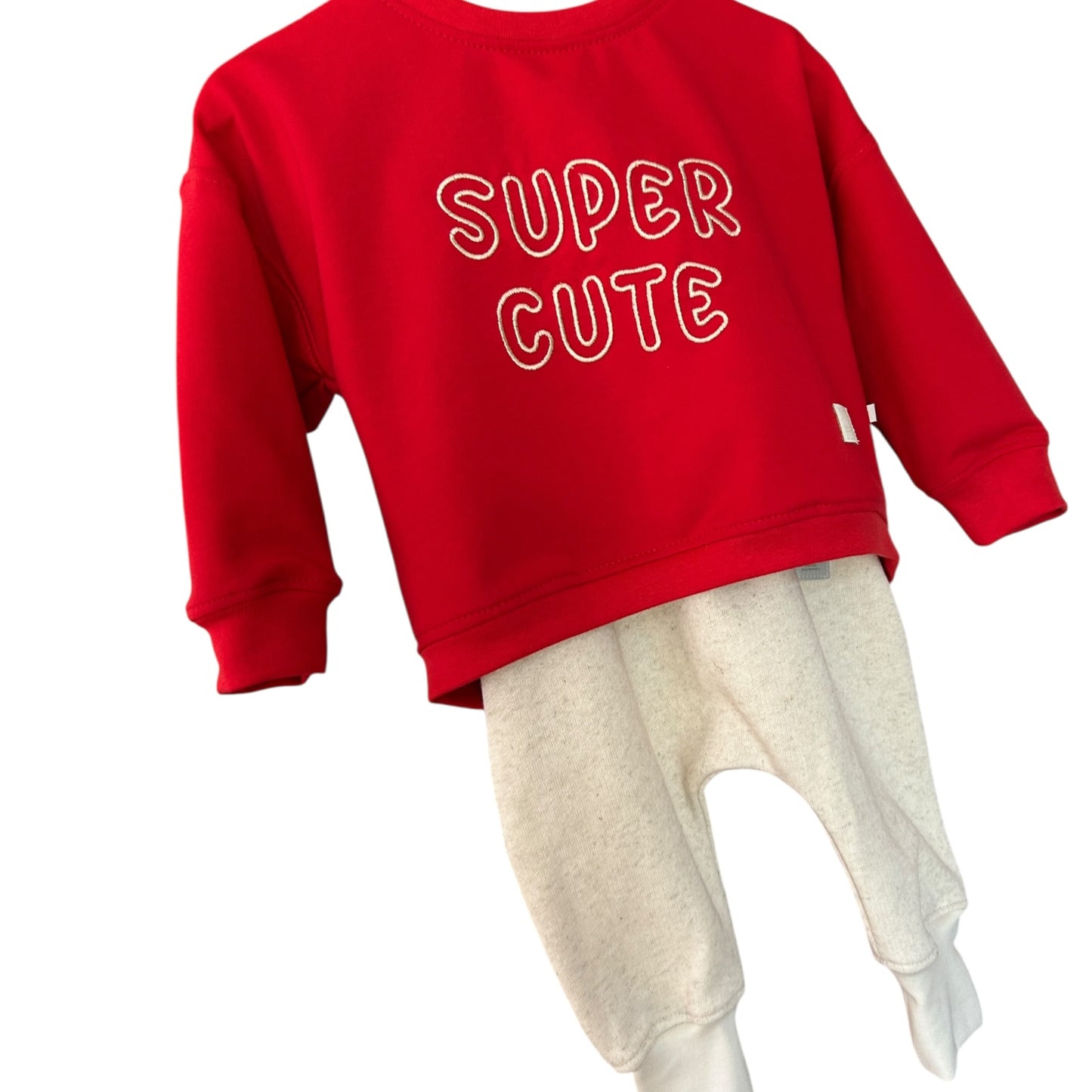Sweat-Shirt French Terry „Super Cute“ rot