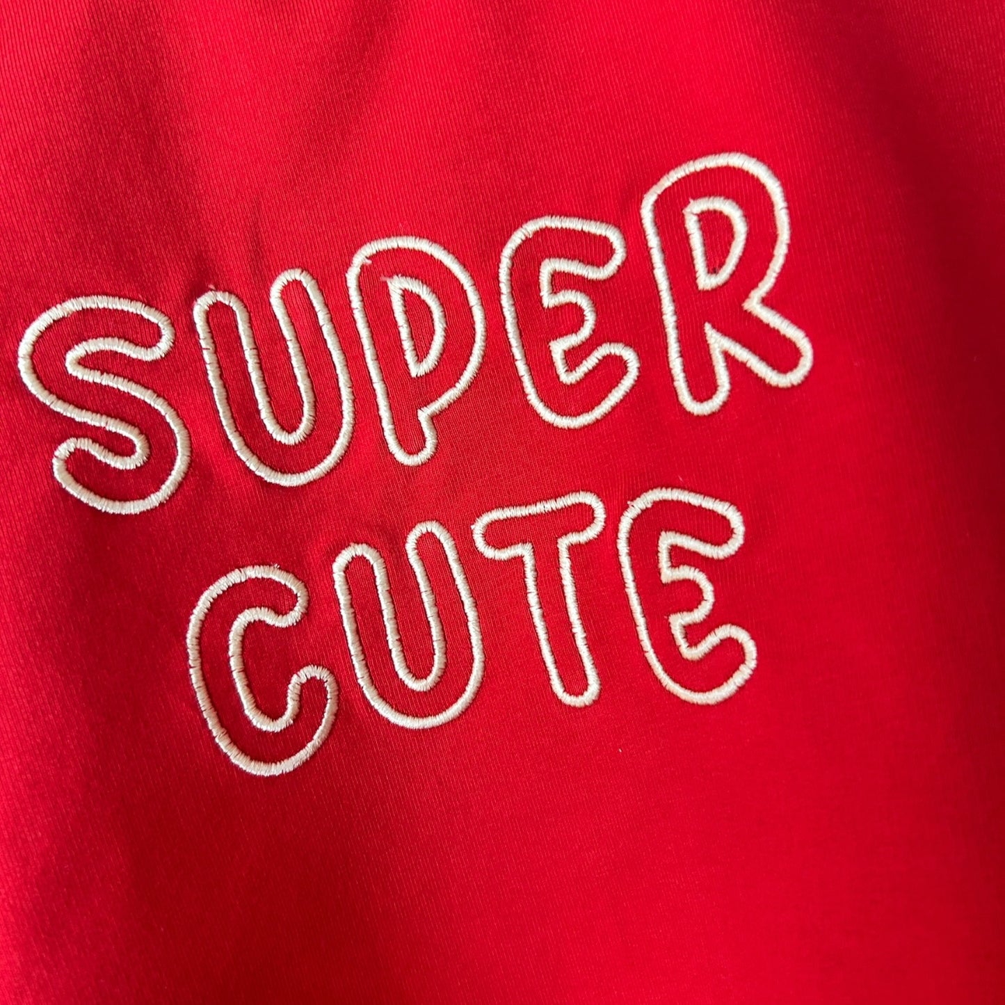 Sweat-Shirt French Terry „Super Cute“ rot