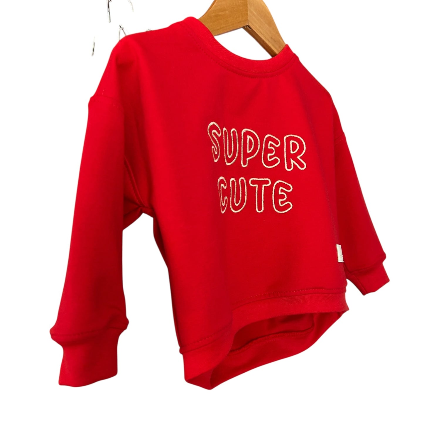 Sweat-Shirt French Terry „Super Cute“ rot