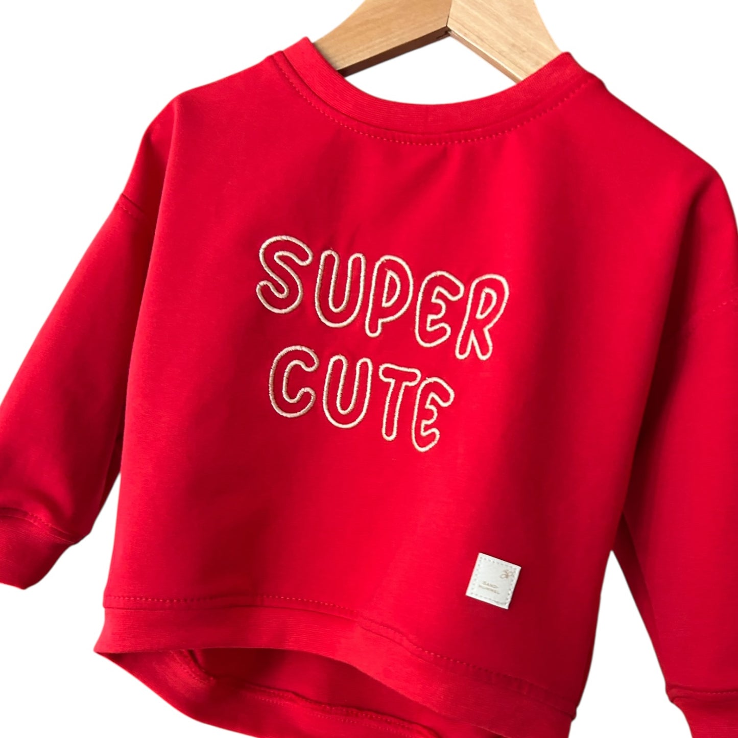 Sweat-Shirt French Terry „Super Cute“ rot