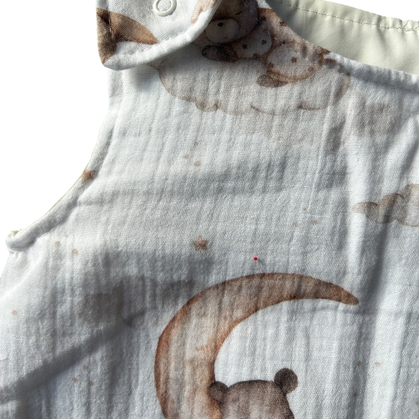 Schlafsack Sommer  Musselin/Popelin gefüttert Mond mit Bär