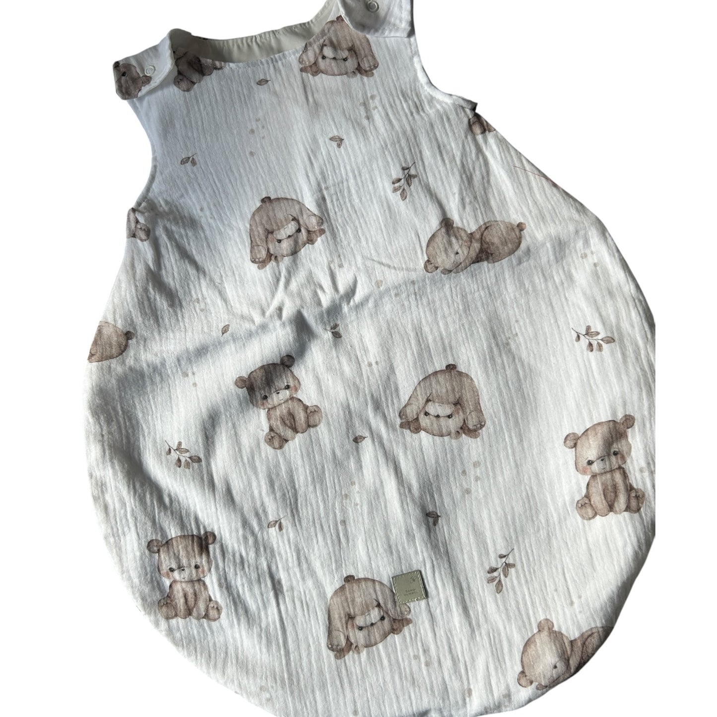 Schlafsack Sommer  Musselin/Popelin gefüttert Dekor Bär