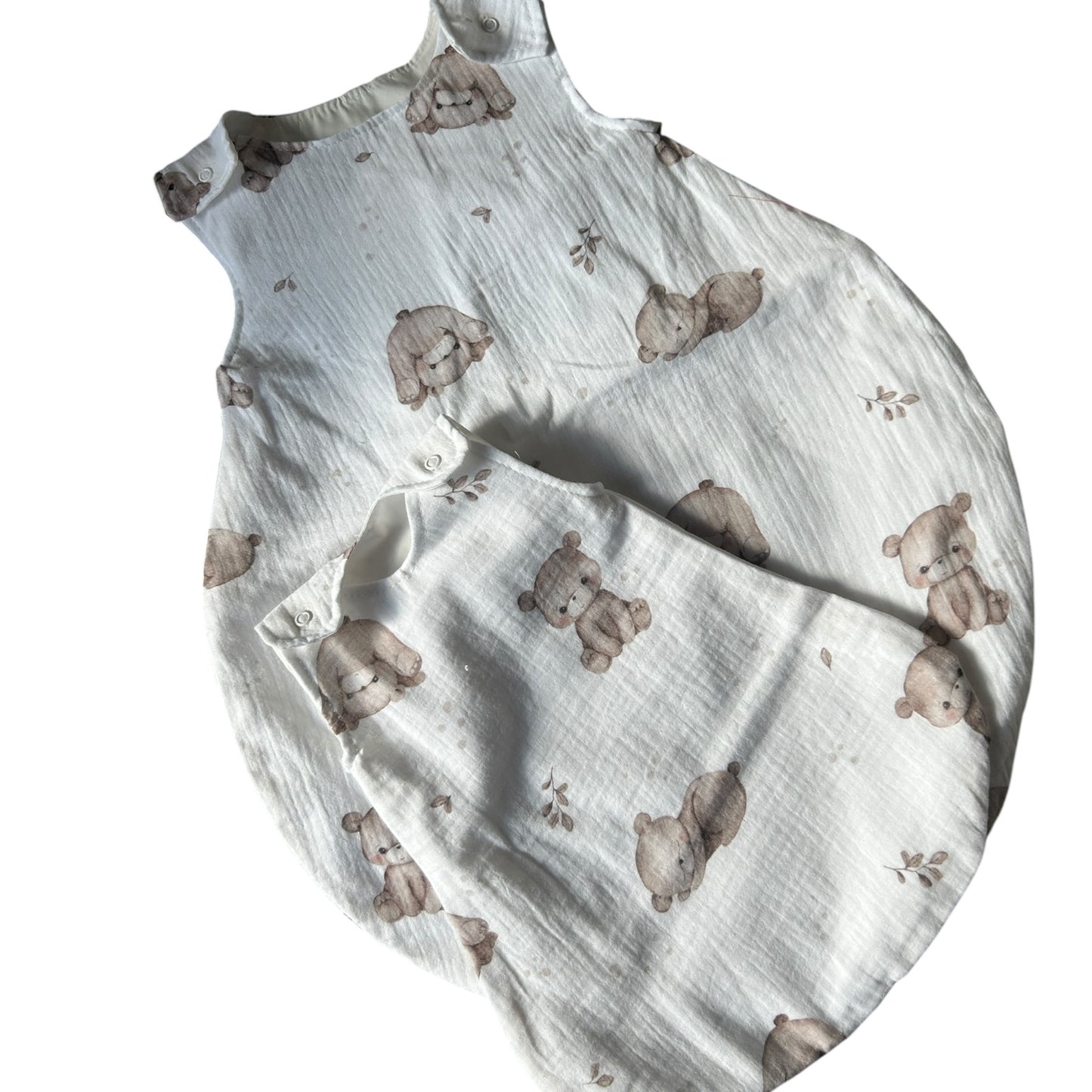 Schlafsack Sommer  Musselin/Popelin gefüttert Dekor Bär