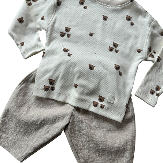 Shirt Rib Jersey Dekor Bärentrio langärmlig