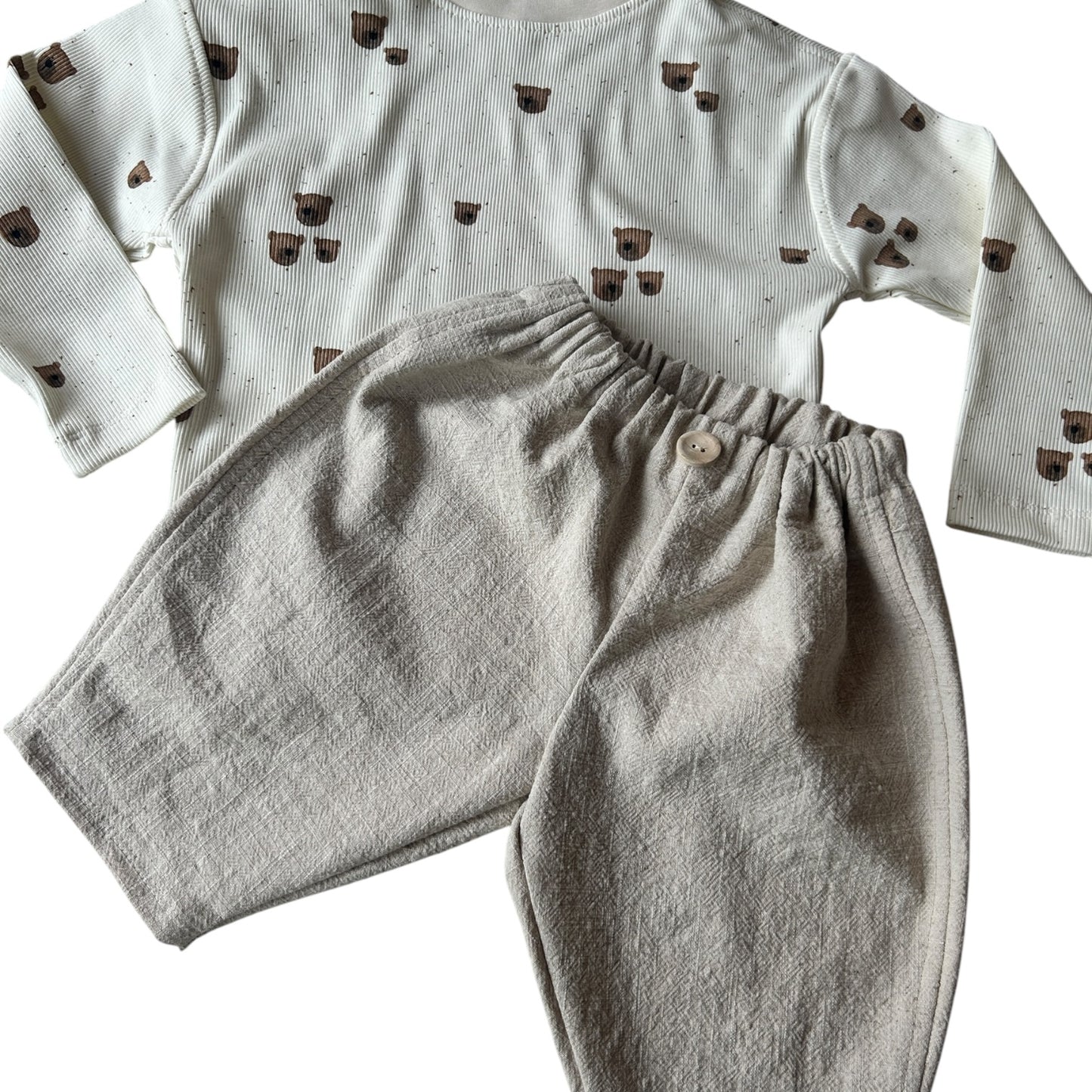 Shirt Rib Jersey Dekor Bärentrio langärmlig