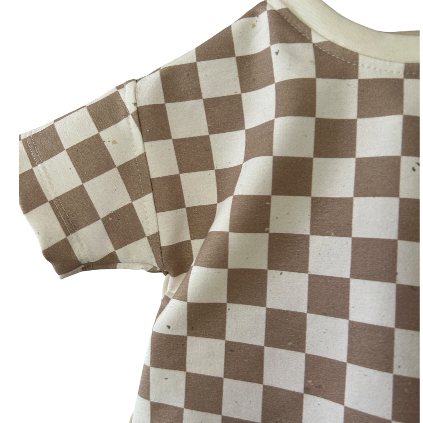 Shirt French Terry  oversized Karo beige