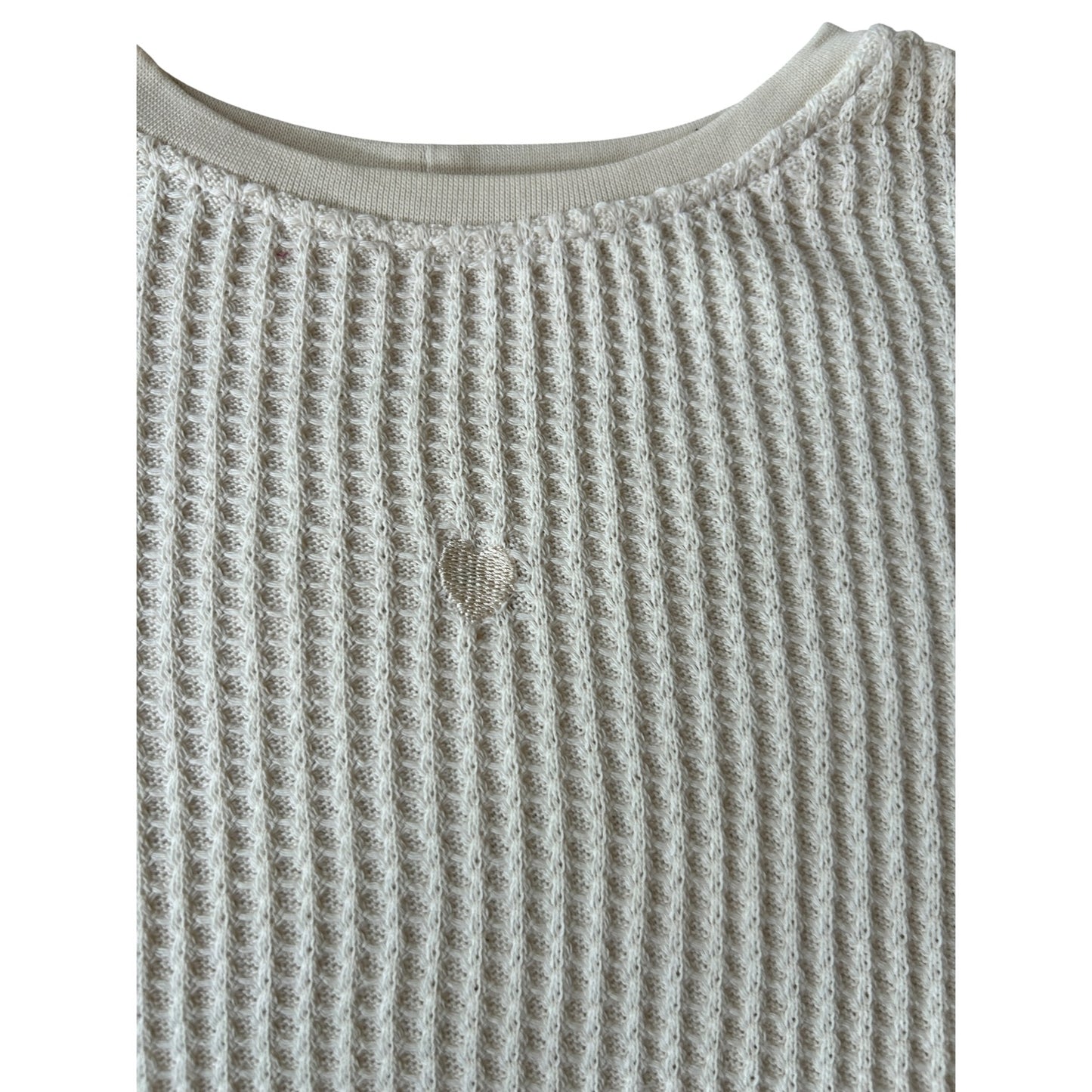 Pullover langaermlig Waffelstrick mit gesticktem Herzchen oversized