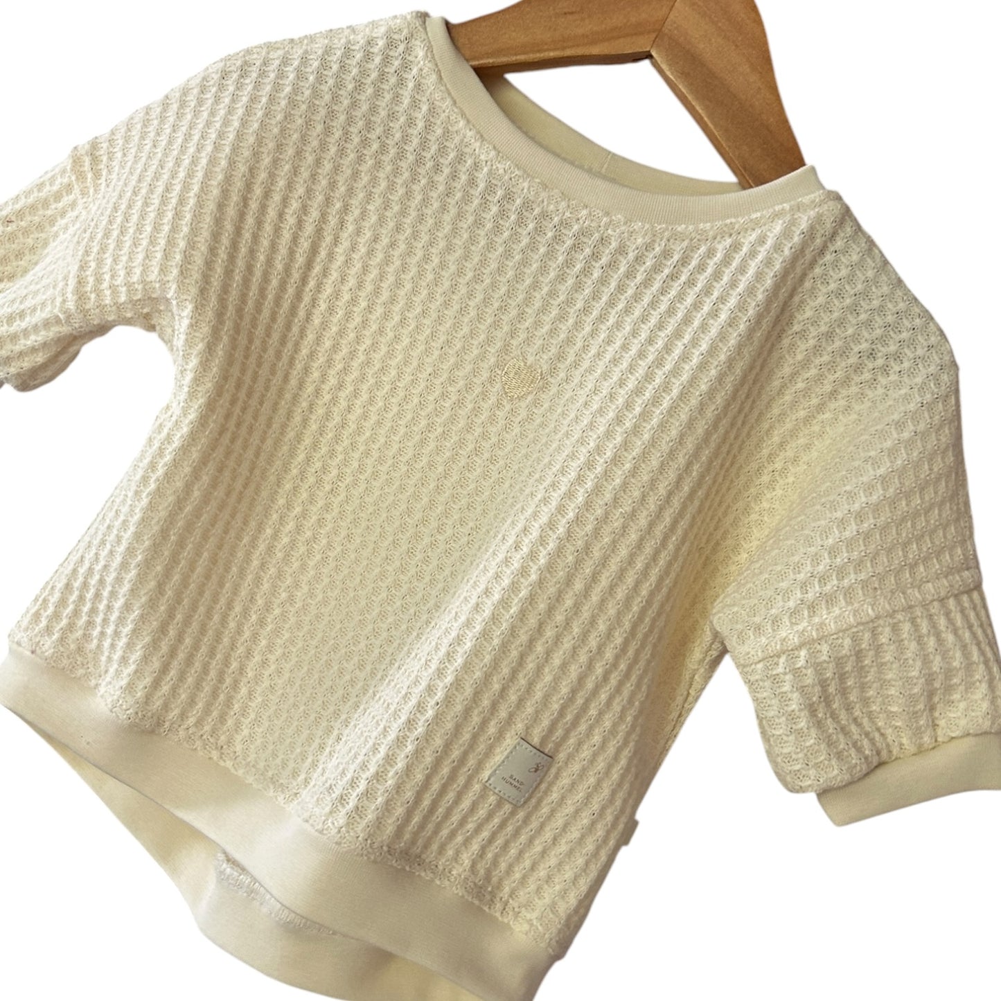 Pullover langaermlig Waffelstrick mit gesticktem Herzchen oversized