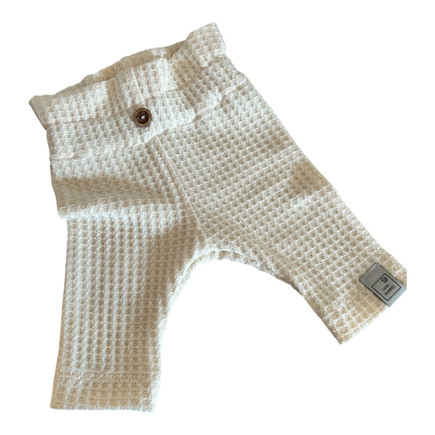 Leggins Waffelstrick beige  mit Paperbag Gummibund