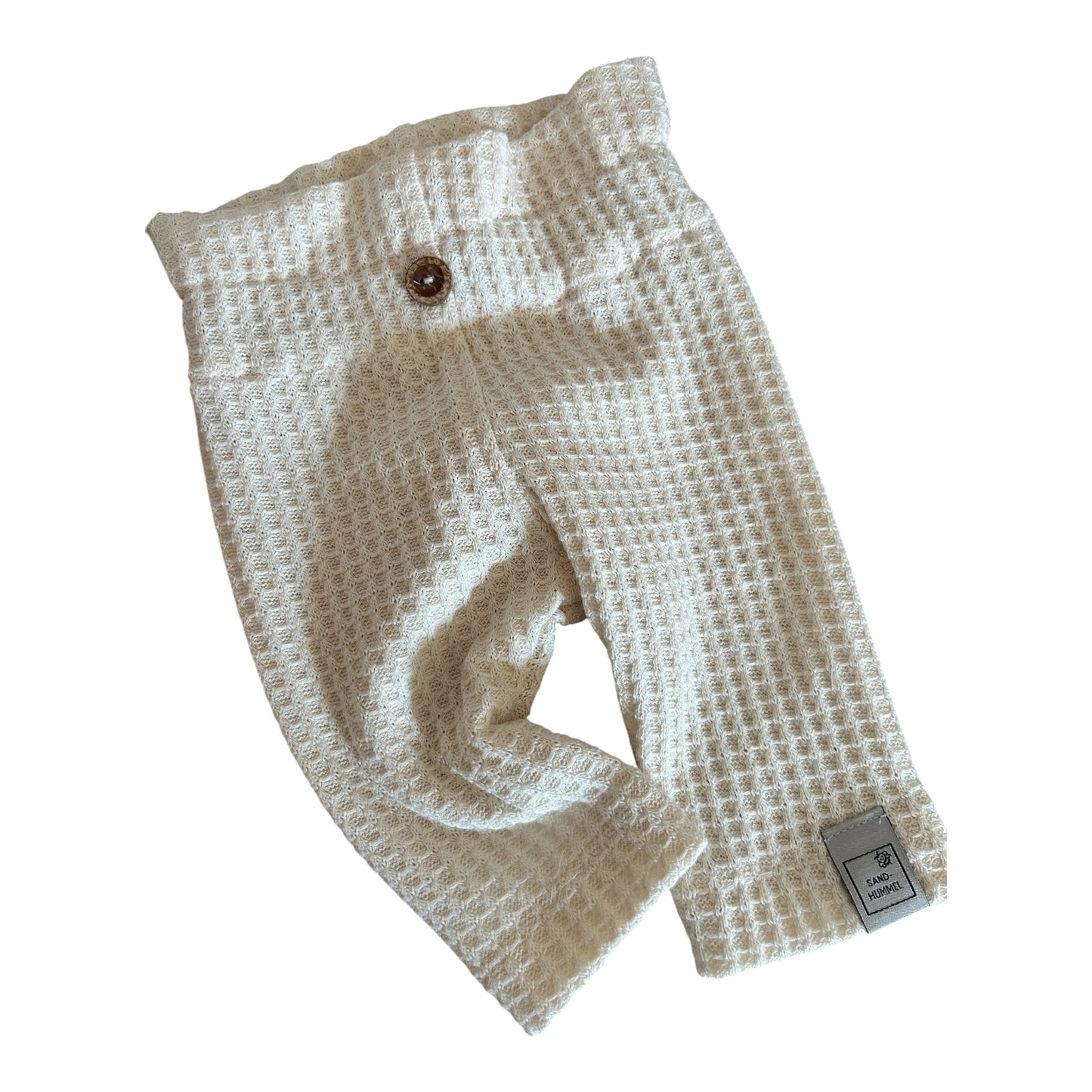 Leggins Waffelstrick beige  mit Paperbag Gummibund