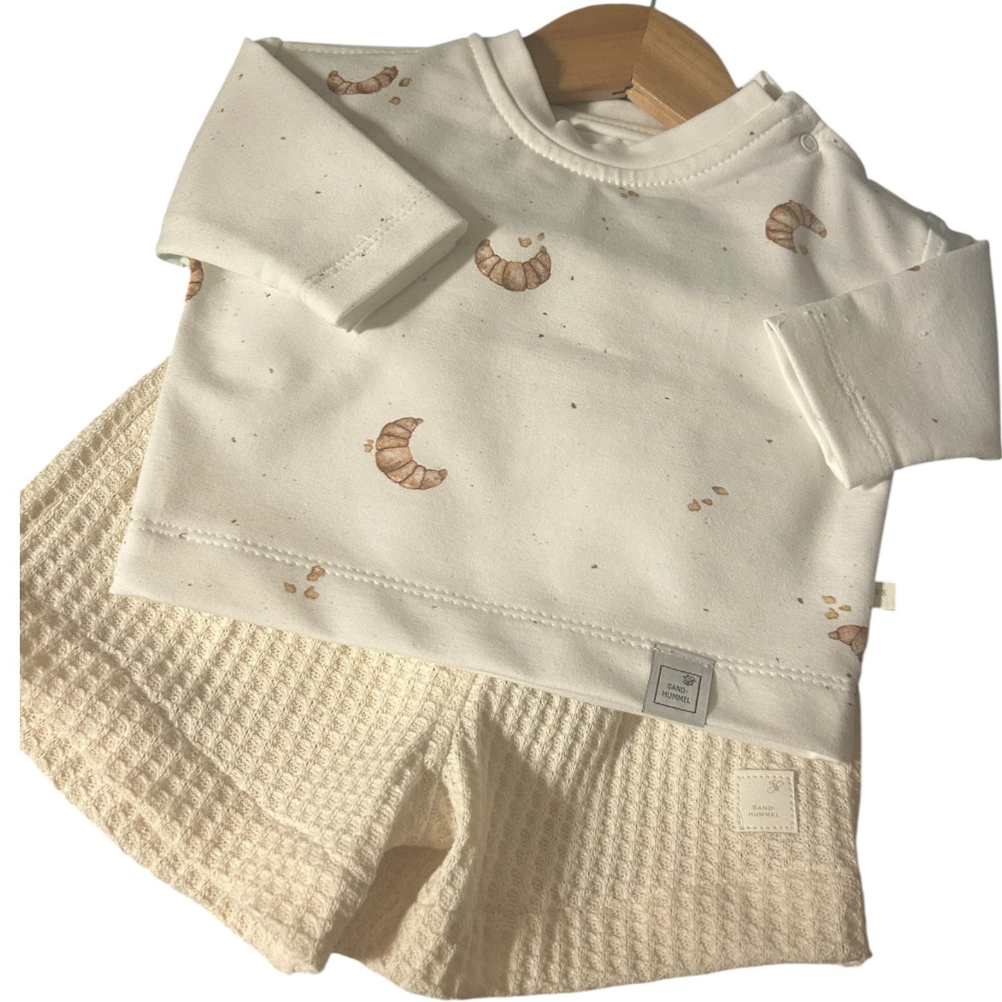 Hose kurz Waffelstrick beige