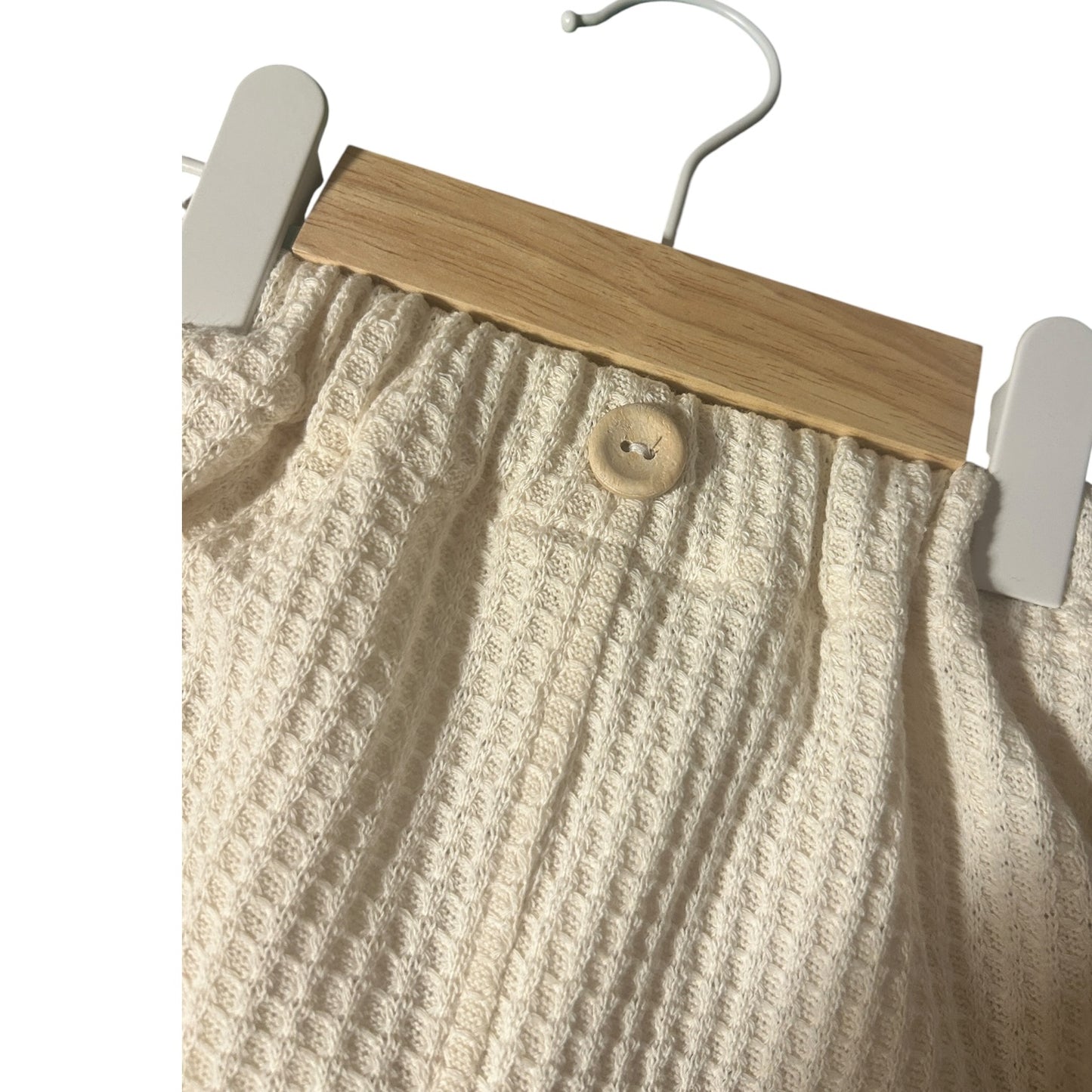 Hose kurz Waffelstrick beige