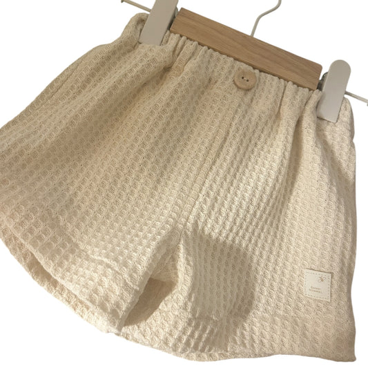 Hose kurz Waffelstrick beige