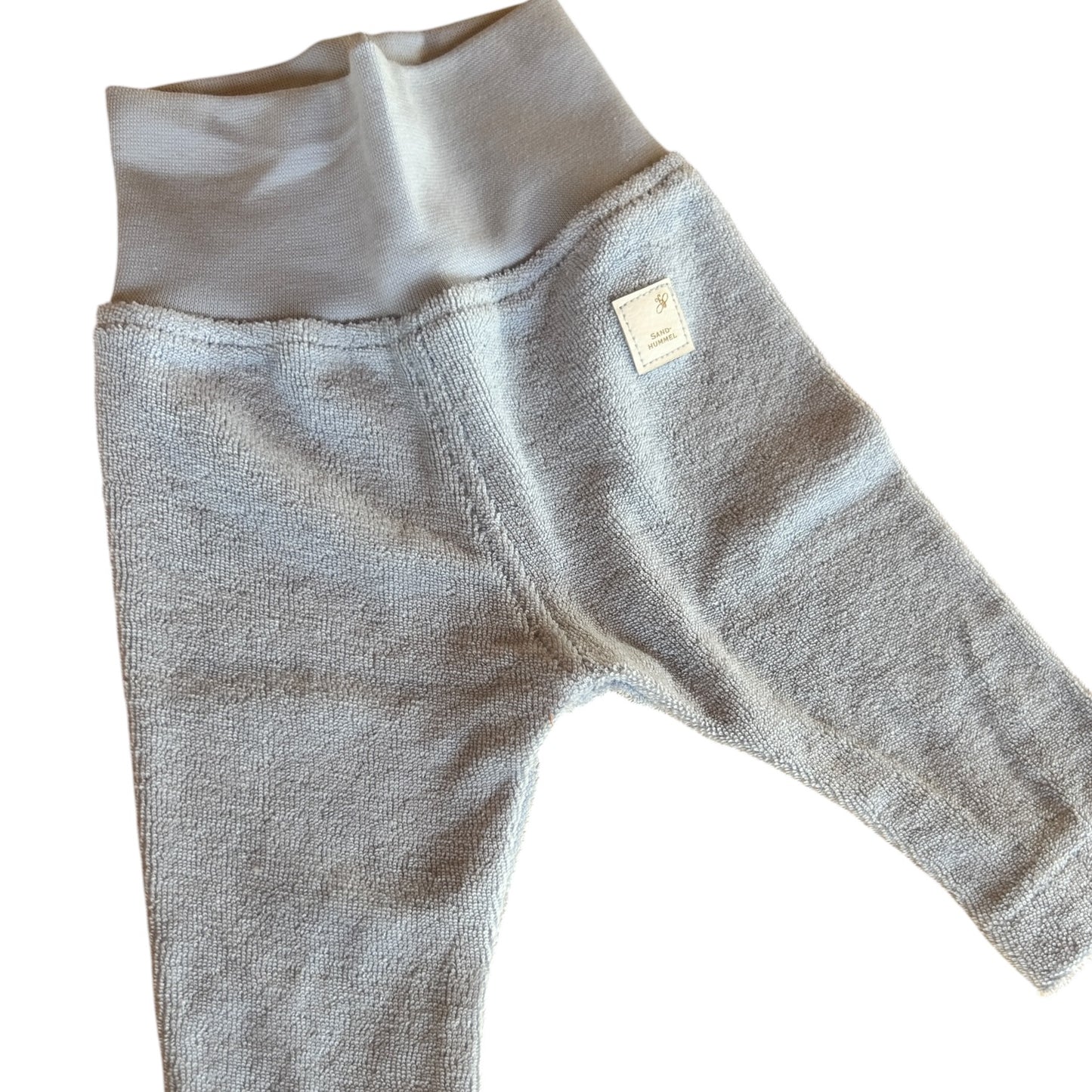 Leggins Strickfrottee hellblau mit Rib Bündchen