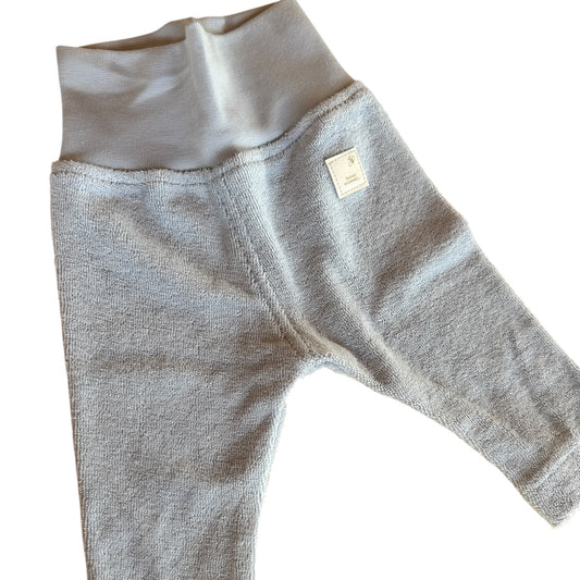Leggins Strickfrottee hellblau mit Rib Bündchen