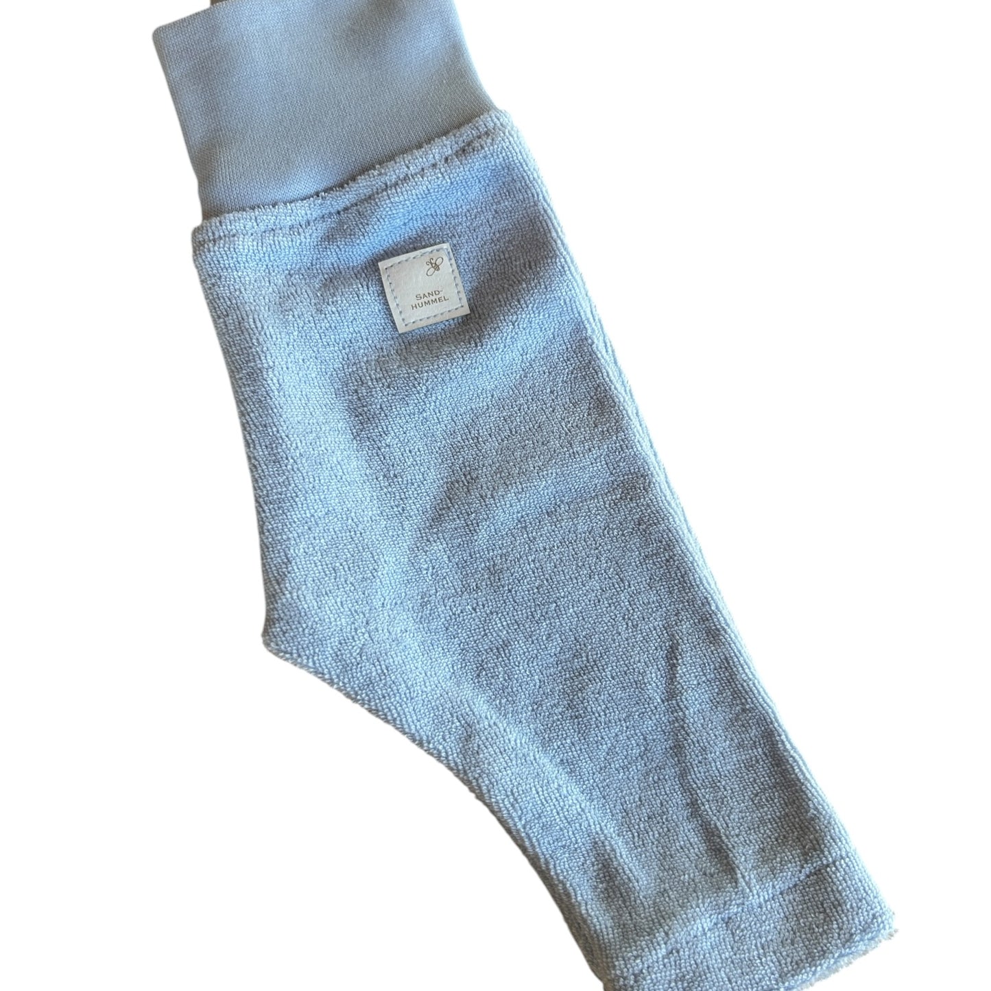 Leggins French Terry uni hellblau mit Rib Bündchen