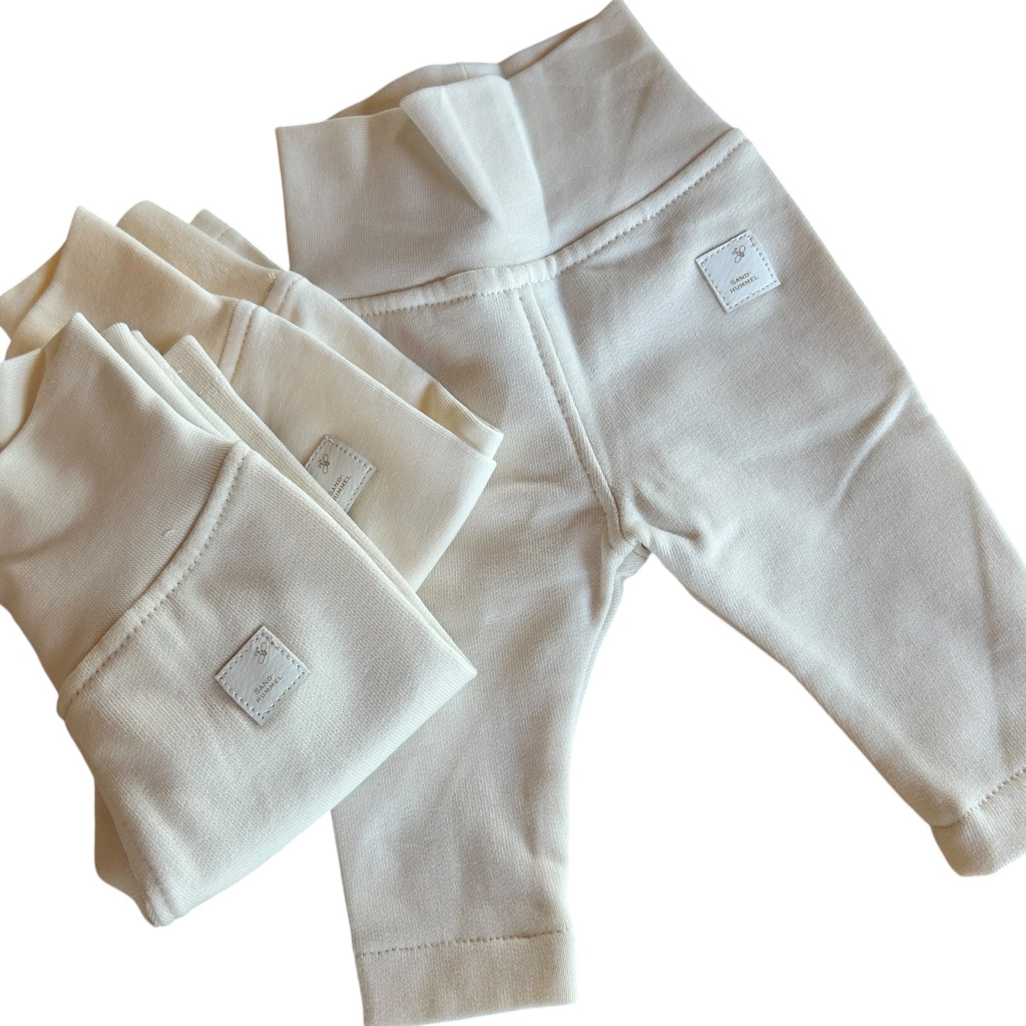 Leggins French Terry uni vanille mit Rib Bündchen
