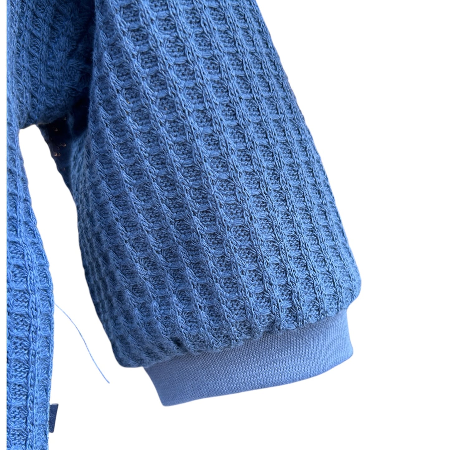 Pullover langaermlig Waffelstrick mit gesticktem Herzchen jeansblau oversized