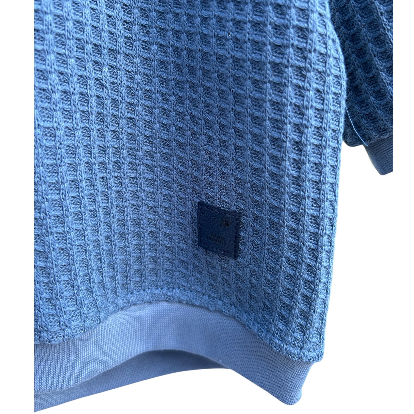 Pullover langaermlig Waffelstrick mit gesticktem Herzchen jeansblau oversized