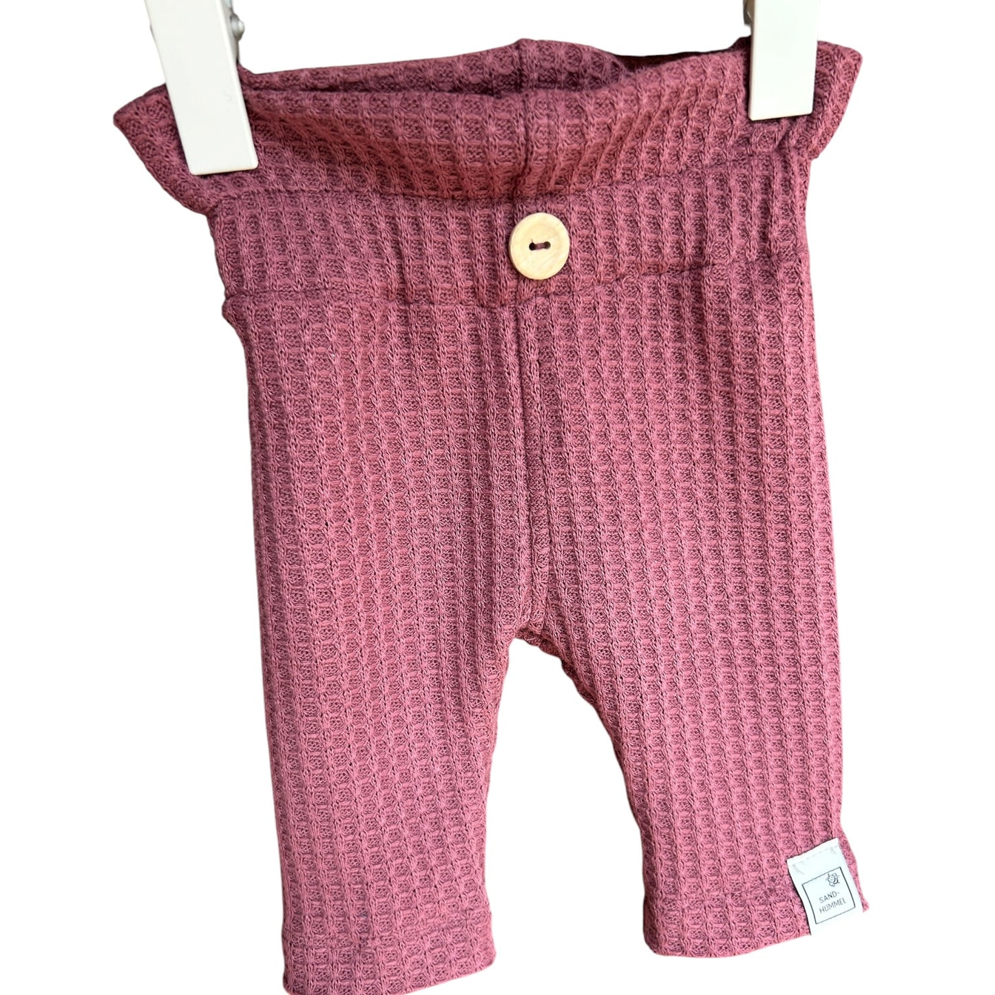 Leggins Waffelstrick Brombeer  mit Paperbag Gummibund