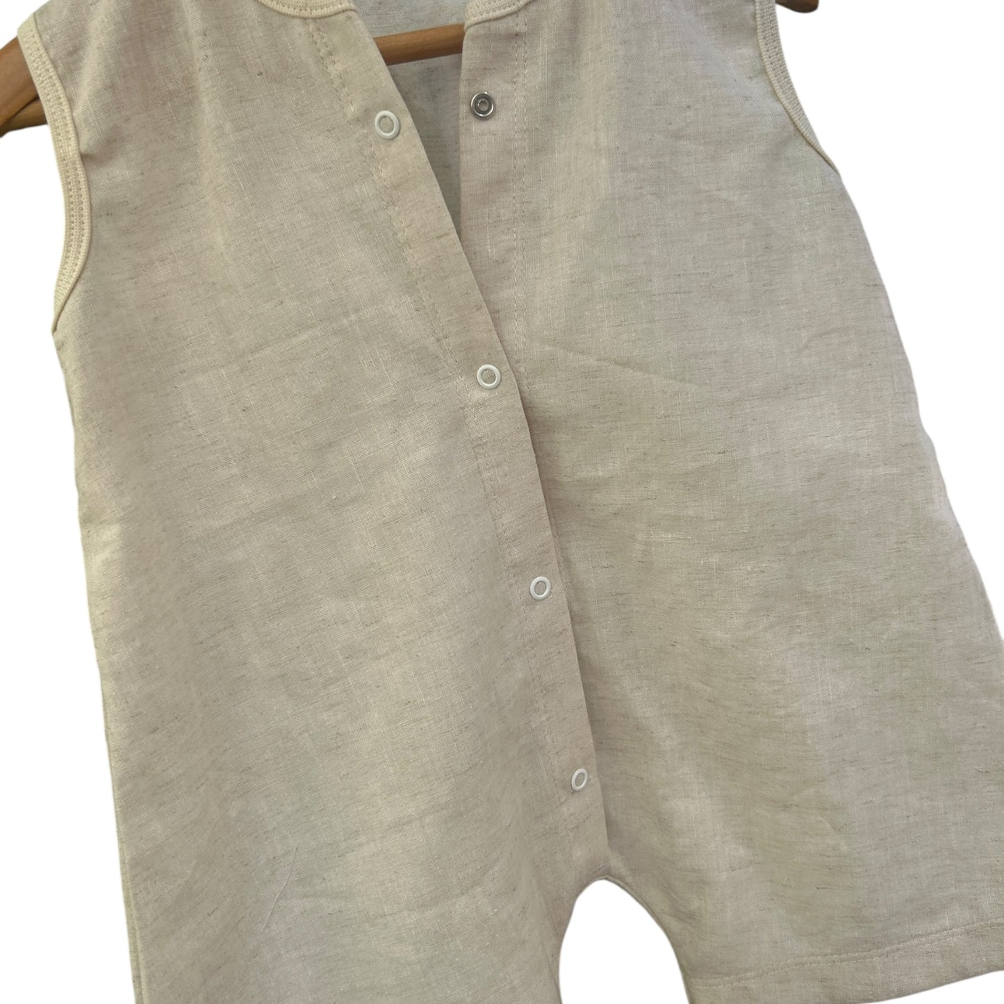 Sommerstrampler Leinen hellbeige