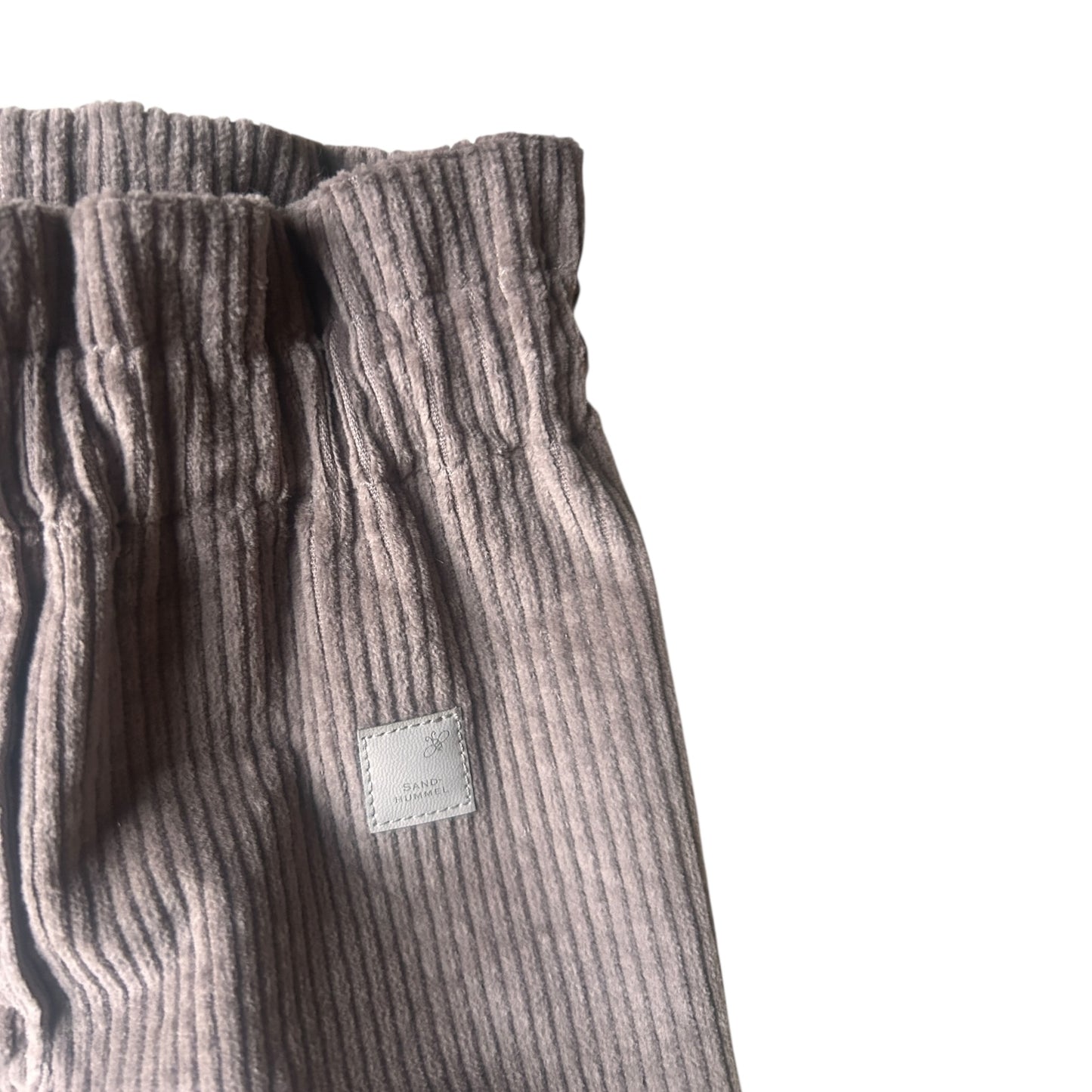 Hose lang Baumwoll-Breitcord taupe