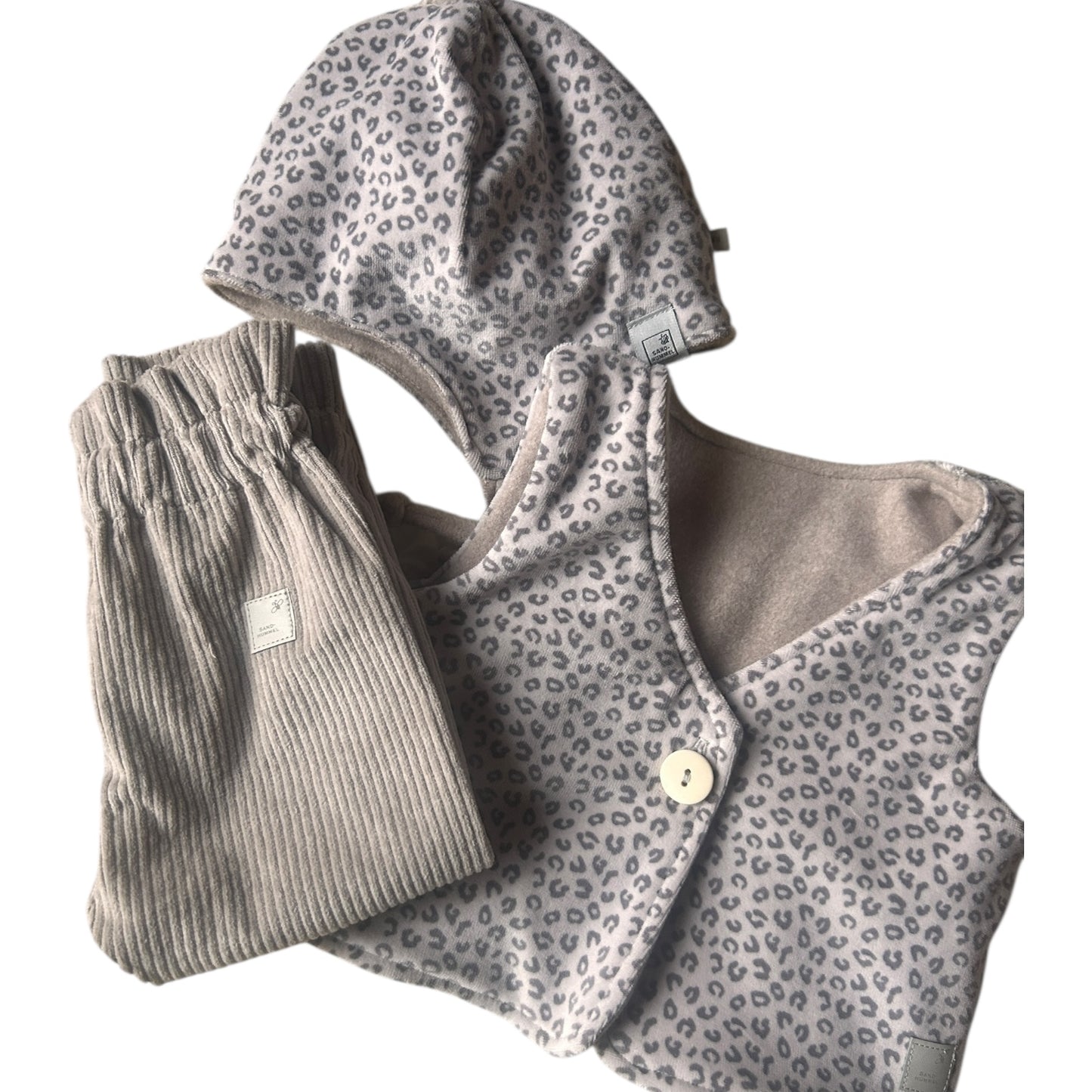 Hose lang Baumwoll-Breitcord sand