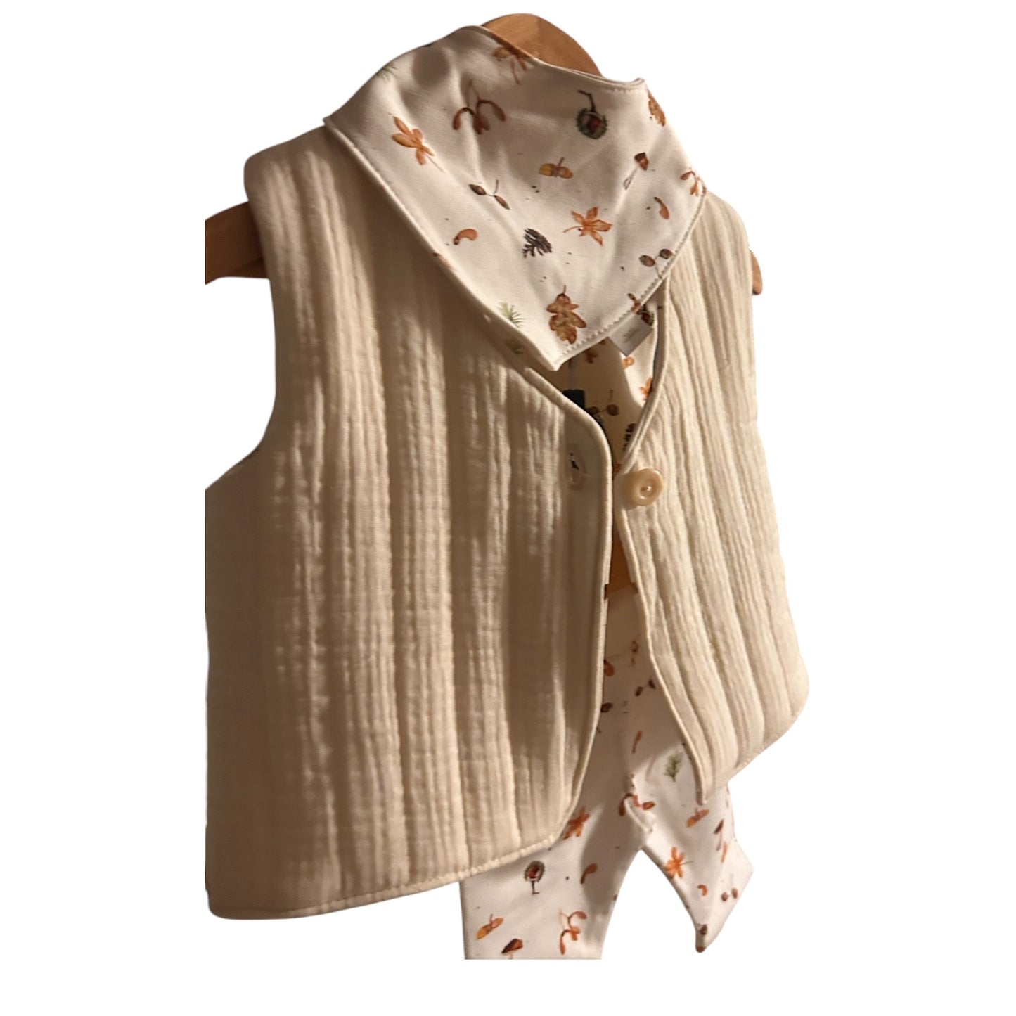 Steppweste aus Musselin mit french Terry gefüttert