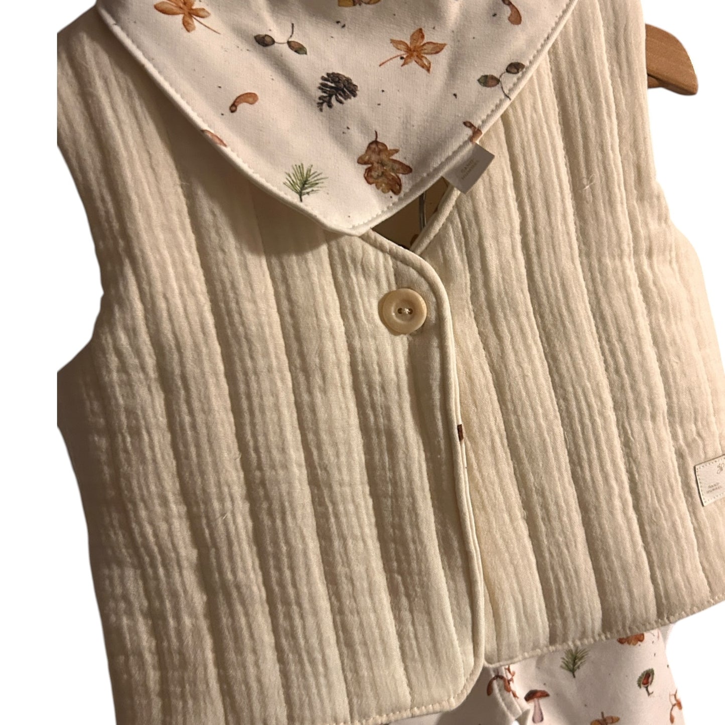 Steppweste aus Musselin mit french Terry gefüttert