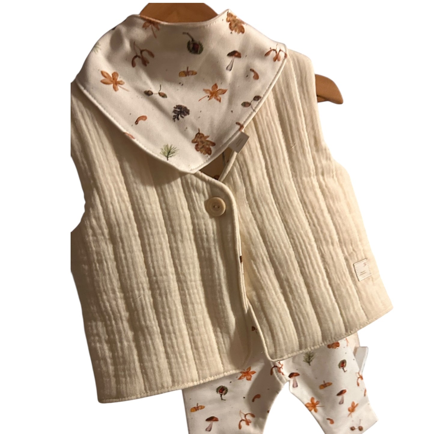 Steppweste aus Musselin mit french Terry gefüttert