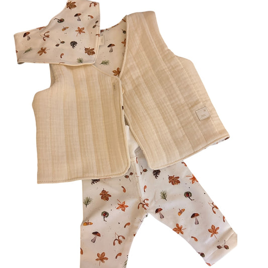 Steppweste aus Musselin mit french Terry gefüttert