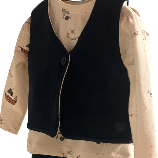 Samtweste mit French Terry gefüttert