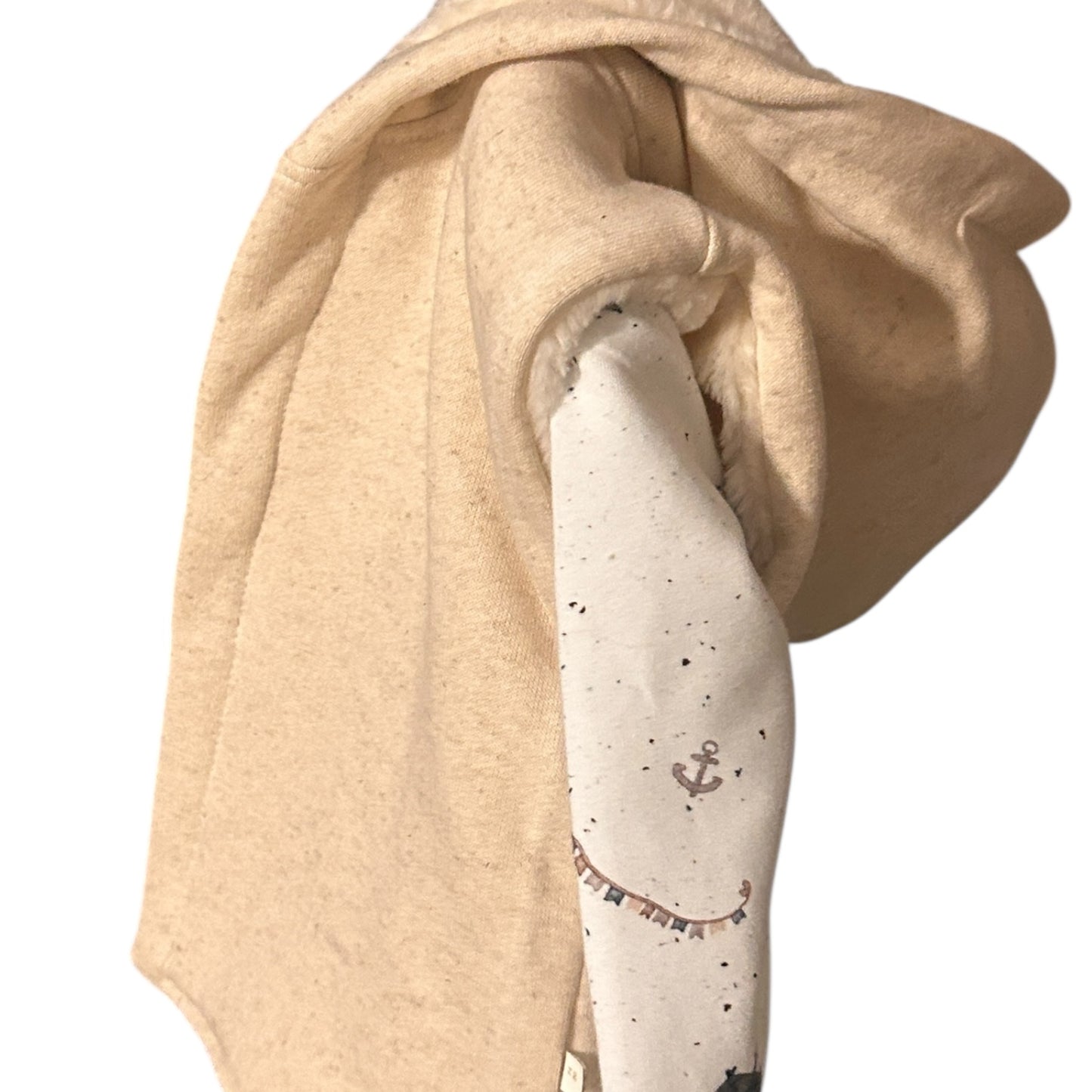 Kapuzen-Sweatweste  mit Teddypluesch gefüttert