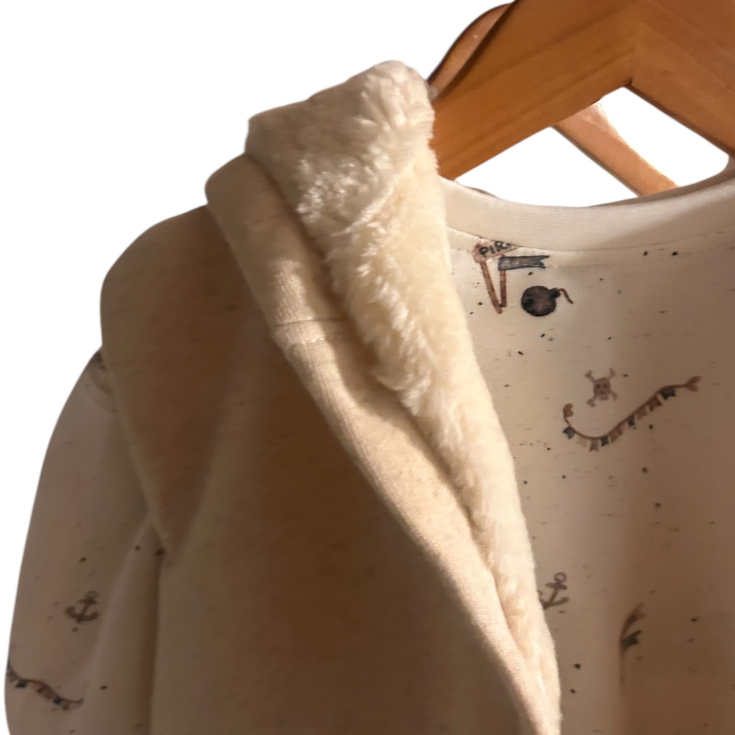 Kapuzen-Sweatweste  mit Teddypluesch gefüttert