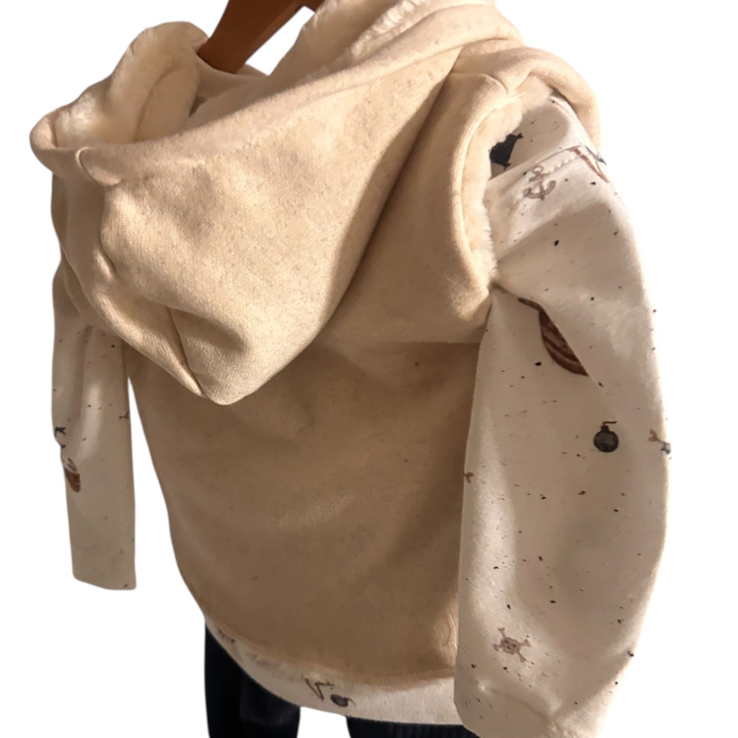 Kapuzen-Sweatweste  mit Teddypluesch gefüttert