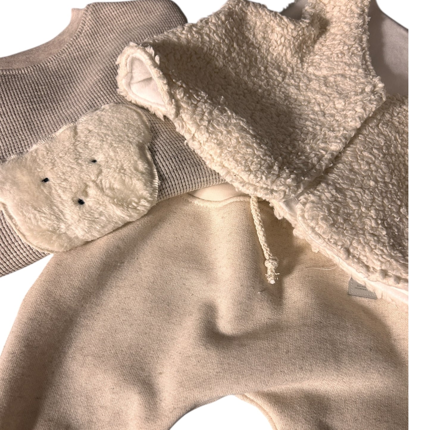 Sweat-Hose lang Baumwollleinen  beige