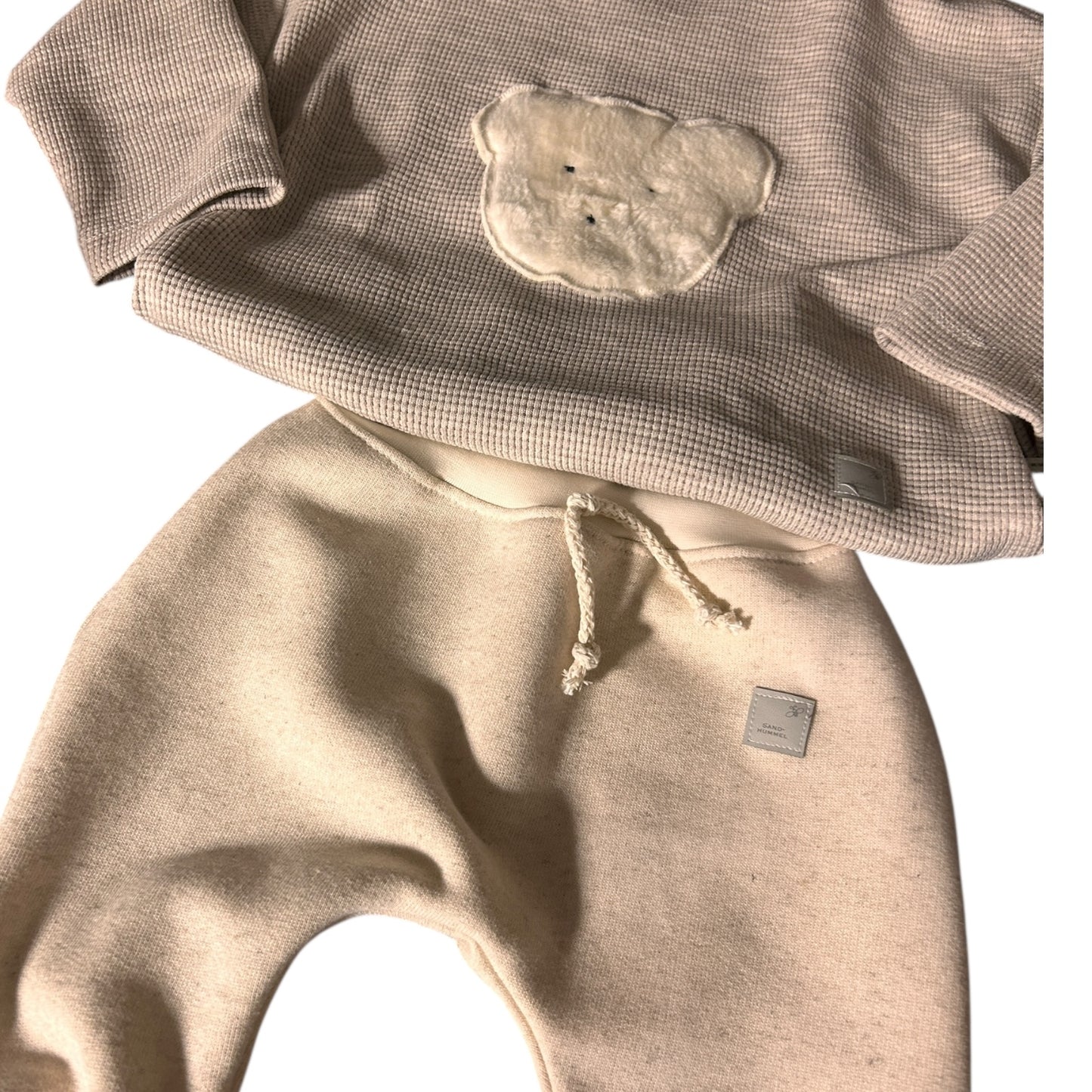 Sweat-Hose lang Baumwollleinen  beige