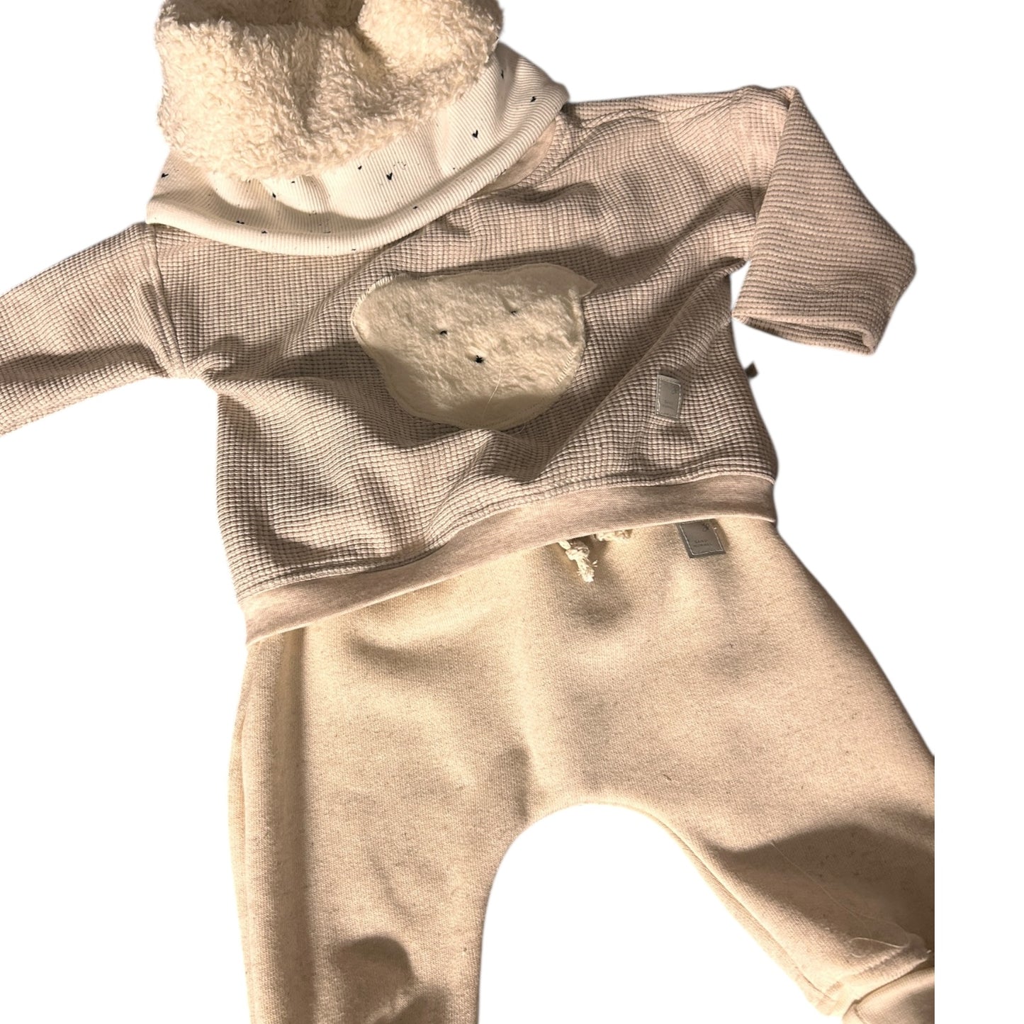 Sweat-Hose lang Baumwollleinen  beige